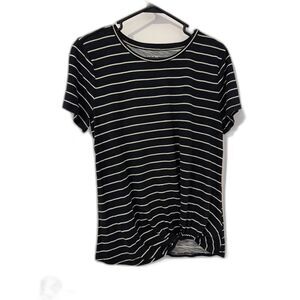 Black & White Striped 24/7 Shirt by Maurices